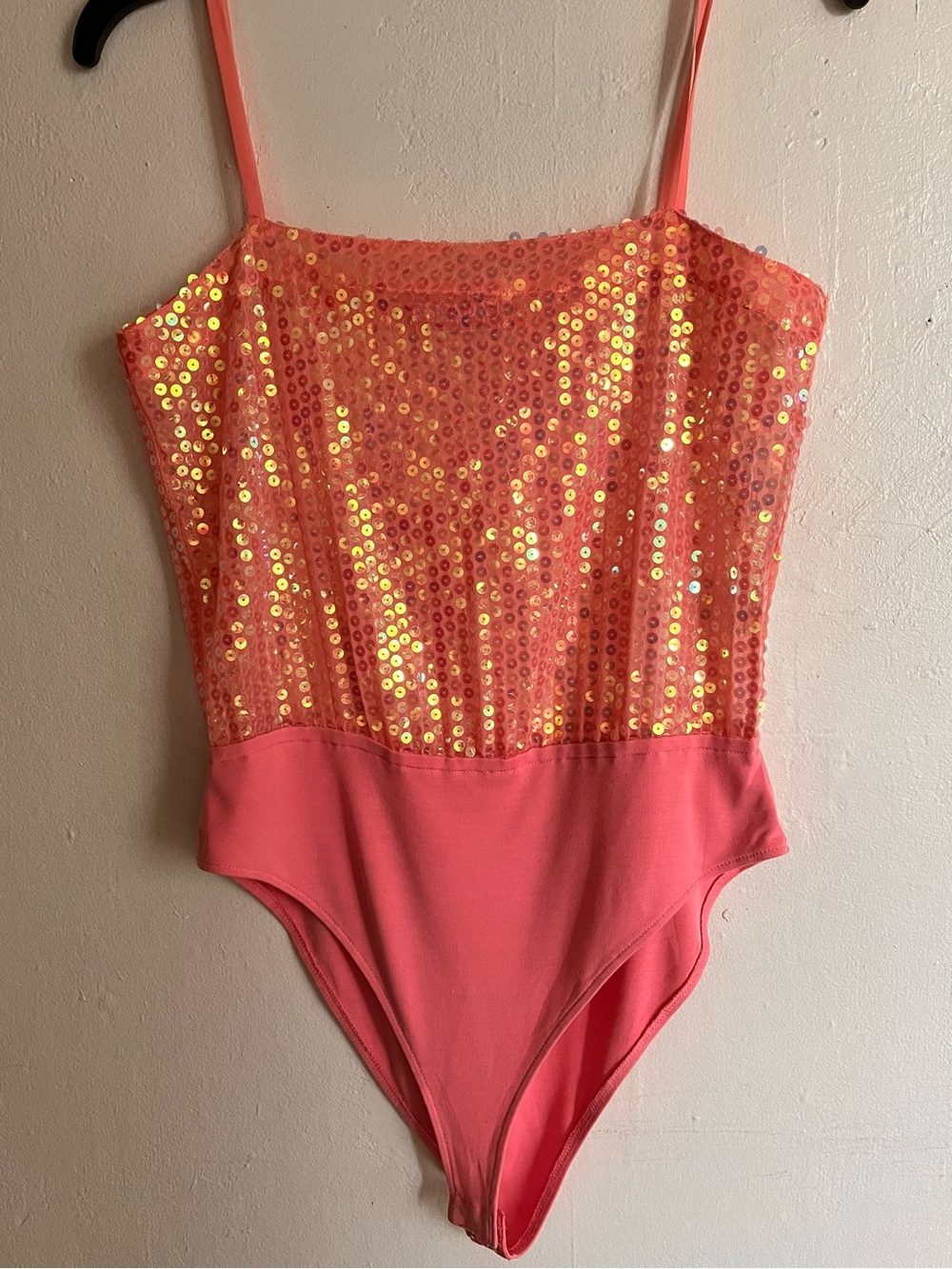 ESCADA by Margaretha Ley Vintage Pink Sequin Bodysuit